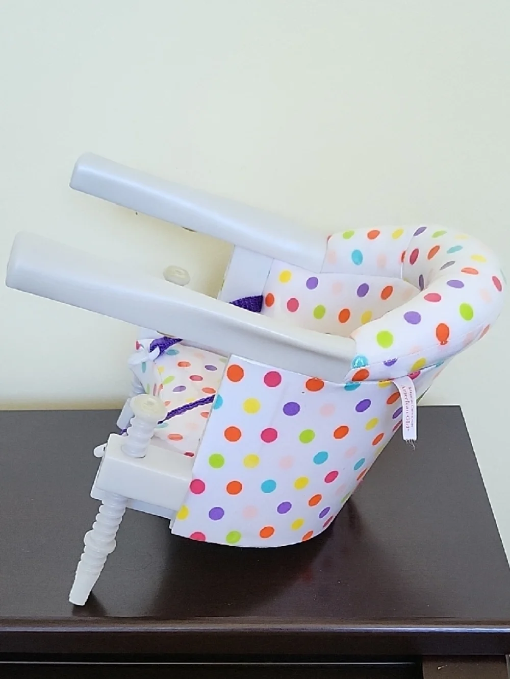 American Girl Doll Polka Dot Chair with Purple Straps